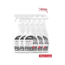 Greasex Süper Güçlü Yağ Çözücü Sprey Anında Etki Kolay Temizlik Hızlı ve Etkili Yağ Çözücü 5 x 750 ML