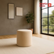 Smarto Relax Puf Babyface Kumaş Silindir Puf 40 45 Cm Bej
