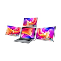 Npo Npm788 16" Fhd 1200p Ips Type-c Taşınabilir 3'lü Monitör Çoklayıcı Standlı Notebook Monitör