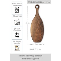 Yekpare Masif Ahşap Sunum Tahtası Kesme Tahtası Ceviz Medium 5