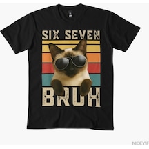 Flood Of Style Erkekler Kadınlar İçin Retro Cool Cat T-shirt % 100% Pamuklu Tişörtler Kısa Kollu Üstler 1215 Siyah