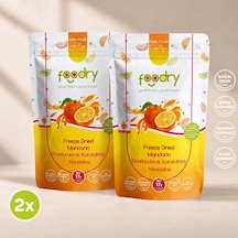 Foodry Dondurularak Kurutulmuş Mandalina Freeze Dry Mandarin Katkısız Çıtır Meyve Atıştırmalığı 2 x 17 G