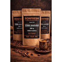 Türk Kahvesi 250g %100 Arabica Taze Kavrulmuş Geleneksel Türk Kahvesi 3x250gr Kavrulmuş Öğütülmüş