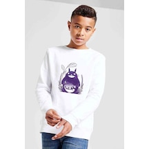 Tshirthane Komşum Totoro Baskılı Unisex Çocuk Beyaz Sweatshirt (534752611) Beyaz