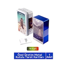 Özel Üretim Metal Kutulu Beyaz Numen Tarot Kartı 78 Adet