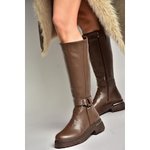 Fox Shoes T996663009 Kahverengi Alçak Topuklu Kadın Çizme Kahverengi-suni Deri Kahverengi