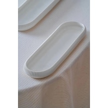 Acar Linea Oval Tabak 28x7x2cm Beyaz