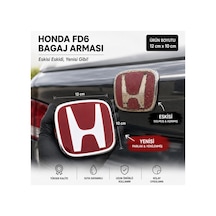 Honda Civic Fd 6 Kırmızı Arka Bagaj Amblemi 12 X 10 Cm Geçmeli Ve Yapıştırmalı Arma