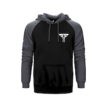 The Last Of Us Logo Gri Renk Reglan Kol Kapşonlu Sweatshirt Gri