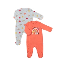 Dear Enika Miniworld Erkek Kız Bebek Hello Renkli 2'Li Bebek Tulum Seti 16880 001