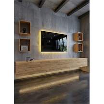 Resital Duvara Monte Ledli 270 Cm Tv Ünitesi Duvar Raflı - Ll6023 Atlantik Çam