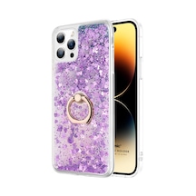 Microsonic Apple Uyumlu iPhone 15 Pro Max Kılıf Glitter Liquid Holder