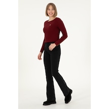 U.S. Polo Assn.  Kadın Siyah Slim Flare Fit Jean Pantolon 50290901-DN0027
