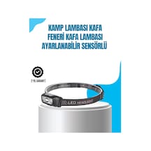 Buğz Kamp Lambası Kafa Feneri Kafa Lambası Ayarlanabilir Sensörlü Şarjlı