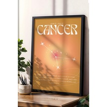 Cancer Yengeç Burcu Çerçeveli Tablo Aura Enerji Renkleri Astrolojik Takım Yıldızı Sembolü