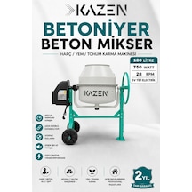 Kazen 180 Litre - Orta Boy Betoniyer Beton Mikser Beton Harç Yem Tohum Karma Makinesi - 3. Nesil