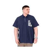 Mode Xl Büyük Beden Erkek T-shirt Polo Yaka Real U25309 İndigo İndigo