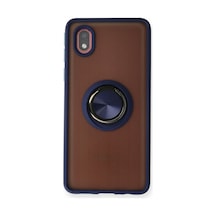 Samsung Galaxy  Uyumlu - A01 Core Kılıf Montreal Yüzüklü Silikon Kapak - Lacivert