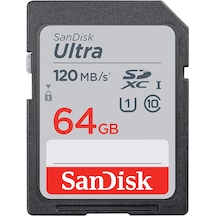 Sandisk Ultra SDSDUN4-064G-GN6IN SDHC/SDXC 64 GB 120MB/s  Class 10 UHS-I Hafıza Kartı