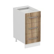 Minar Mutfak Alt Modül 3ç Nray 40cm Dolap Beyaz/dore - D1