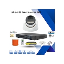 1'li Güvenlik Ip Dome Kamera Seti - 4mp Dış Mekan Kamera, 3.6mm Lens