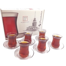 Paşabahçe Üsküdar Çay Takımı 12 Parça 6 Bardak + 6 Tabak