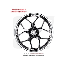 Mondial Drift L 125 Motosiklet Jant Şeridi 32'li Set Sticker Etiket Modeli Beyaz