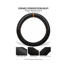 Trobus Fiat Fiorino 2008-2023 Uyumlu Dikmeli Direksiyon Kılıfı Carbon Alkantara Karbon Desenli Taba