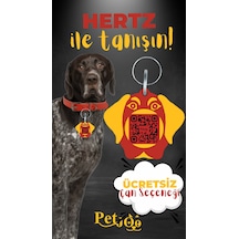 Petjoo 26.Hertz Sarı-Kırmızı Qr'lı Köpek Künyesi