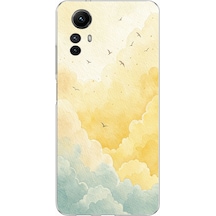 Redmi Note 12s Uyumlu Sarı Ve Yeşil Tonlu Bulut Ve Kuşlar Baskılı Silikon Kılıf Renkli Redmi Note 12s Uyumlu Sarı Ve Yeşil Tonlu Bulut Ve Kuşlar Baskılı Silikon Kılıf Renkli