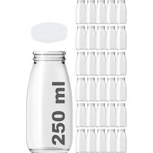 Afracam Süt Ayran Şişesi Şeffaf 250 Ml Kapaklı Cam Şişe 30 Adet