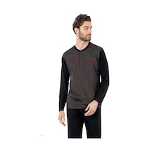 Pierre Cardin 6056 Erkek Uzun Kollu Önden Üç Düğmeli Pijama Takım-siyah Siyah