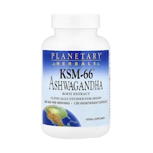Planetary Herbals, Ksm-66 As-hw-aga-ndha Root Extract, 120 Vegetarian Capsules 300 Mg Per Capsule