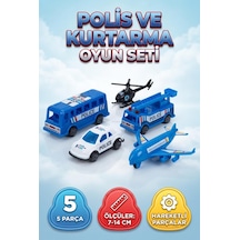 5 Li Polis Ve Acil Durum Seti 7-14 Cm Çek Bırak Eğitici Ve Eğlenceli Çocuk Oyuncak Seti