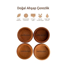 Kamptek Ahşap Çerezlik Set - Doğal Ahşap Meşe Sunum Kasesi Çerezlik Sunumluk Kase Çok Amaçlı Kahverengi