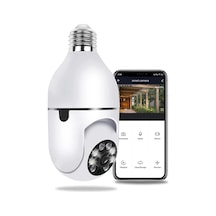 Ultratekno Gece Görüşlü 360 Derece Led Işık 1080p Wifi Kamera Kablosuz Panoramik Ev Güvenlik Balıkgözü Ampul Lamba Ip Kamera