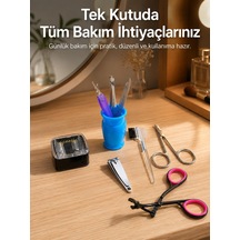 Tr Ev Tipi Manikür Seti Cımbız Tırnak Makası Kaş Makası Bakım Kiti