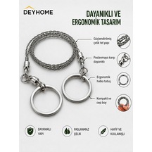 Deyhome Taşınabilir Tel Testere, Çelik, Katlanabilir, Kamp Ve Survival İçin Cep Boy Zincir Testere