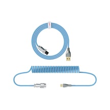 Yaozixa Mekanik Klavye İçin Genişletilebilir Usb-type-c Kablosu, Nilon Örgü, 2.2m Uzatma, Mavi