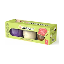 Childgen Doğal Oyun Hamuru 3 X 125 Gr Set Mor, Beyaz, Kahverengi