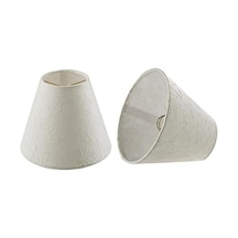 Aspen Creative 32129-2a Küçük Sert Sırtlı Empire Shape Avize Klipsli Abajur Seti 2'li Paket , Beyaz Geçişli Tasarım, 15,24 Cm Alt Genişlik 7,62 Cm X 15,24 Cm X 12,7 Cm Açık Ahşap