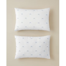 English Home Romance Ribbon Kolay Ütülenir 2'li Yastık Kılıfı 50x70 Cm Mavi