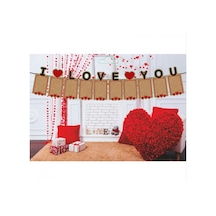 I Love You Kraft Kağıt Foto Banner - 24 cm x 120 cm