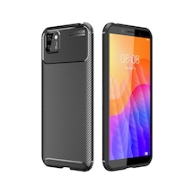 Huawei Y5p Uyumlu Kılıf Auto Focus Karbon Kapak - Siyah