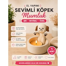Sevimli Köpek Mumluk Beyaz