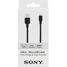 Sony Cp-Ab100 100Cm Micro Usb 2.4A Hızlı Şarj Ve Data Kablosu Siy (267209376)