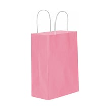 Kağıt Hediye Çantası Düz Renk Battal Boy 31x41 Cm 25 Adet Pembe