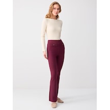 Jimmy Key Bordo Bol Paça Yüksek Bel Dar Kesim Örme Pantolon 6sw185412562