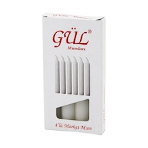 4pcs - İnce Çap 1.6cm - Uzunluk 12cm Beyaz Klasik Market Mum Bx40 Renkli