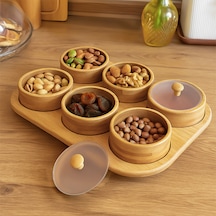 Porsima Pbt-693 Tepsili 6 Lı Bambu Kahvaltılık Saklama Kabı Kapaklı Saklama Kabı Kapaklı Kahvaltılık Seti Bambu